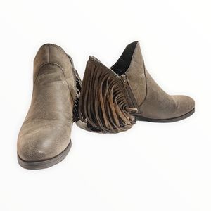Pierre Dumas Fringe Ankle Booties